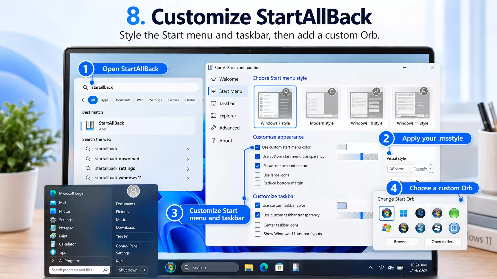 Windows 11 StartAllBack Customize